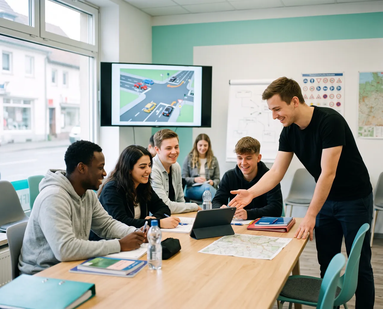 Fahrschüler beim FUN-LEARN-Theorieunterricht der Fahrschule Dom Drive